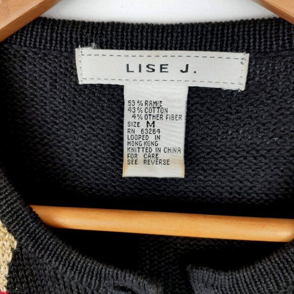 Vintage Argyle Cardigan, Size M. Red Black Gold Retro Holiday Button Up Lisa J - Picture 7 of 7